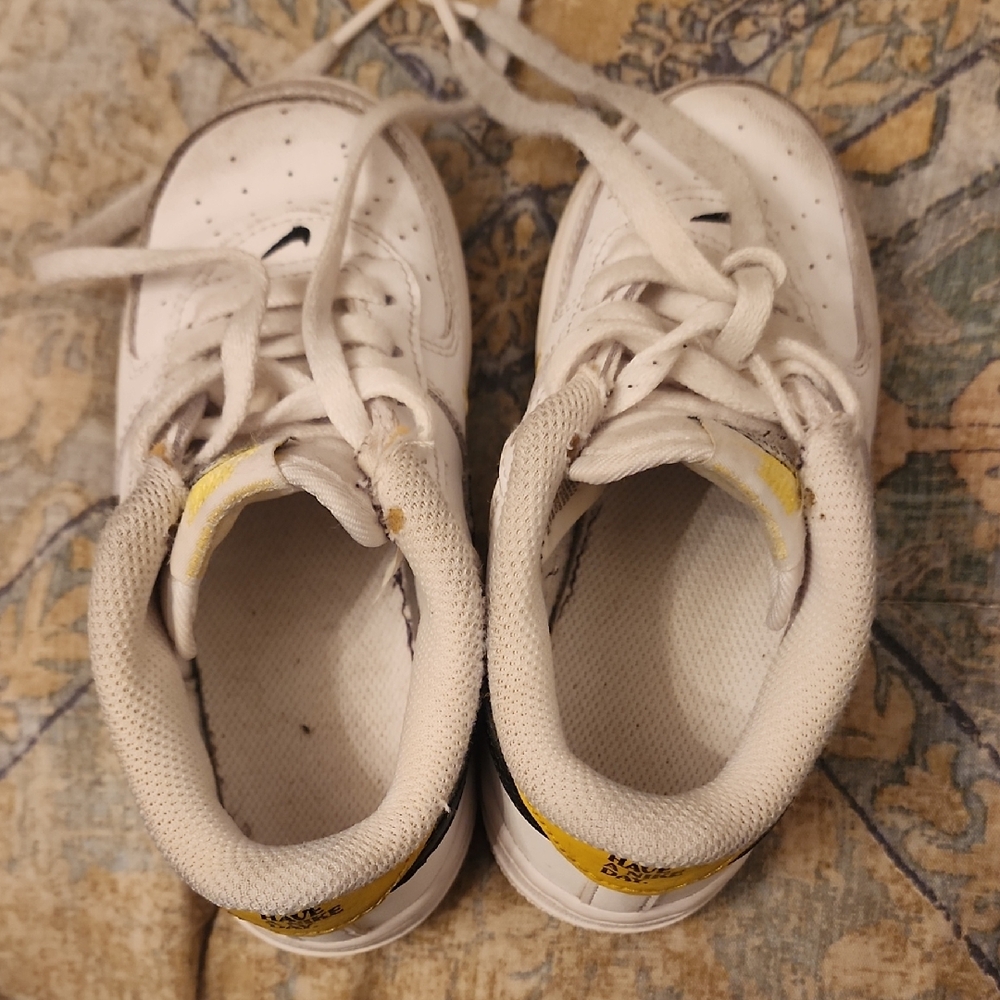 Nike Kids' White and Yellow Sneakers